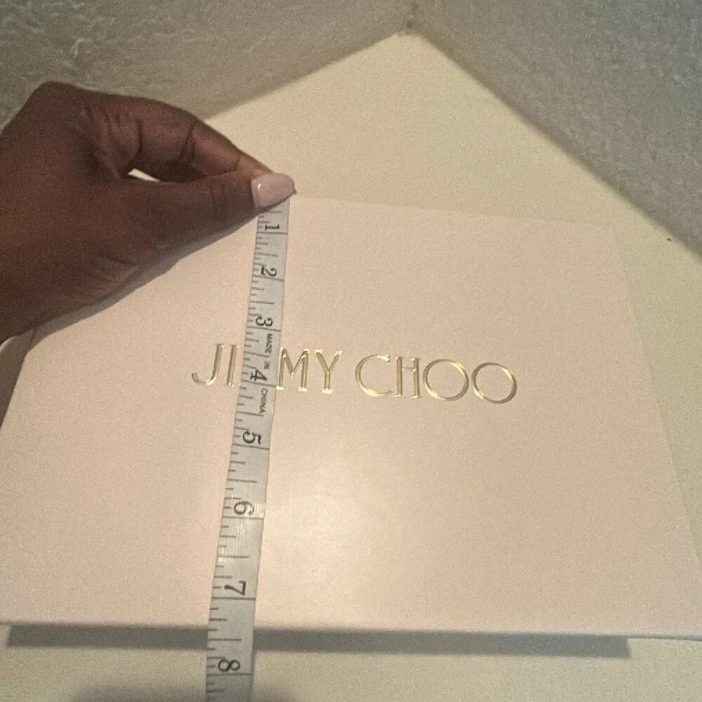 Jimmy Choo Medium Gift Box White Gold Logo Luxury Storage Home Decor Display